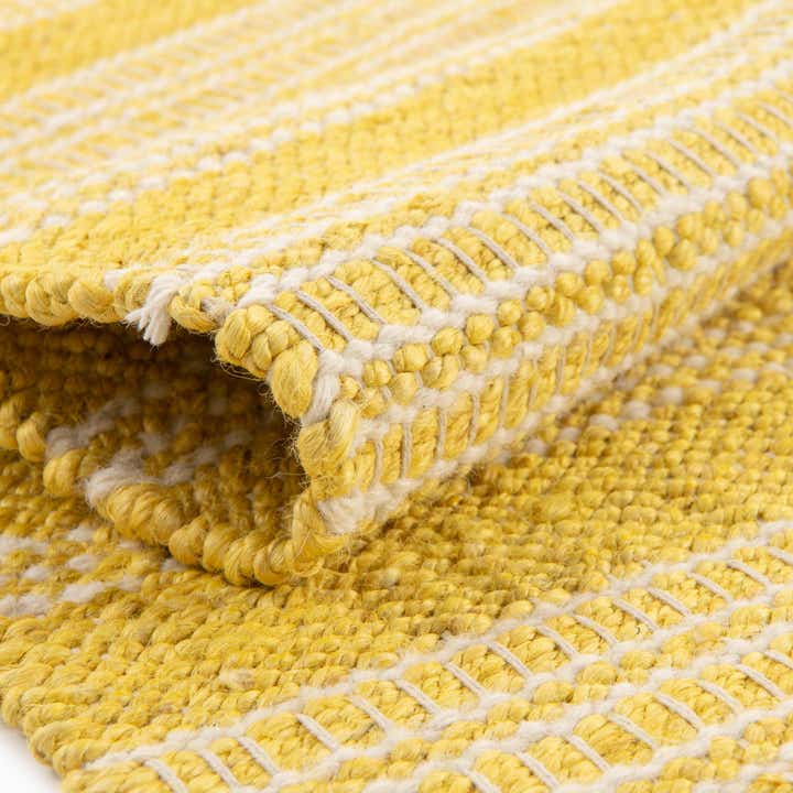 Sunshine Yellow 2' x 6' 1 Hand Woven Lariat Runner Rug | Rugs.com