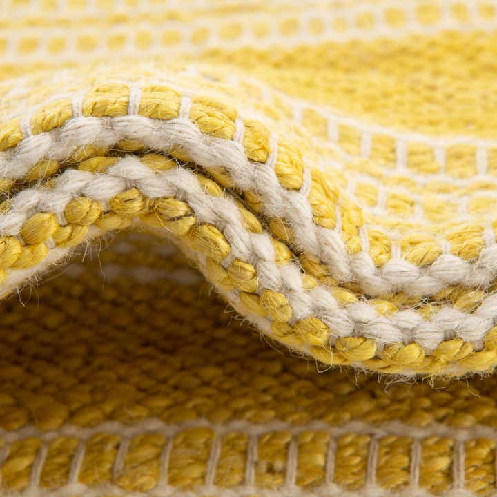 Sunshine Yellow 2' x 6' 1 Hand Woven Lariat Runner Rug | Rugs.com