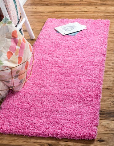 2' x 8' Solid Shag Runner Rug