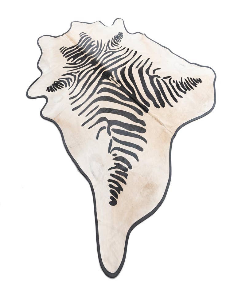 Detail image of  5' 8 x 6' 9 Cowhide Freeform Rug