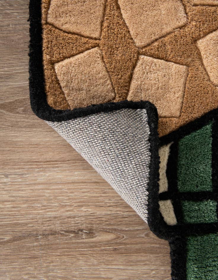 Detail image of  1' 7 x 3' 1 Happy Rugs Iced Coffee Wool Freeform