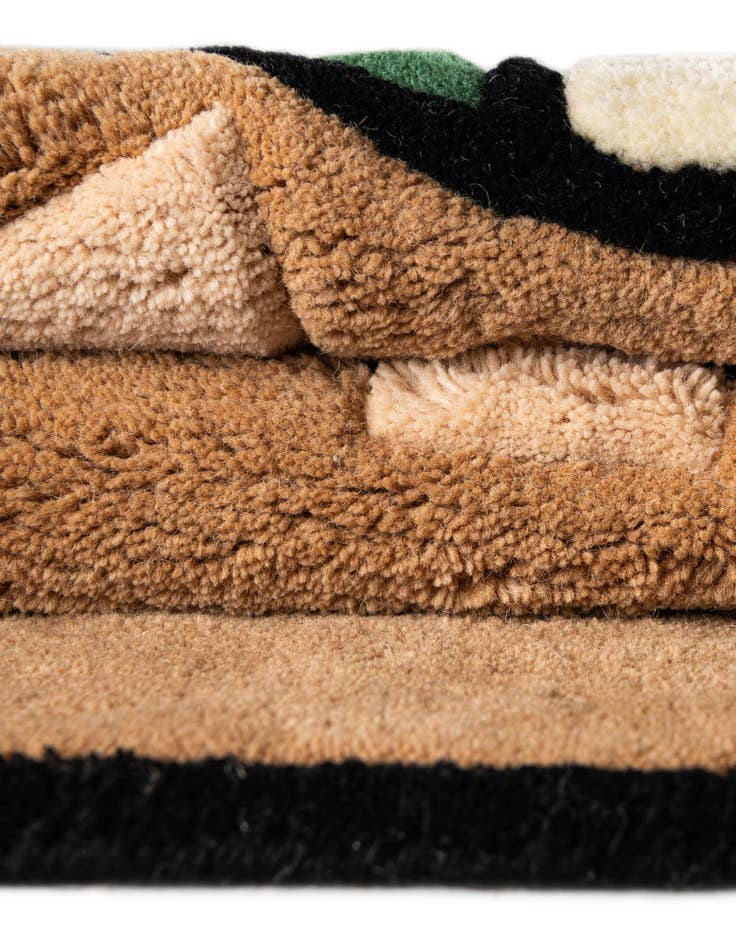 Detail image of  1' 7 x 3' 1 Happy Rugs Iced Coffee Wool Freeform