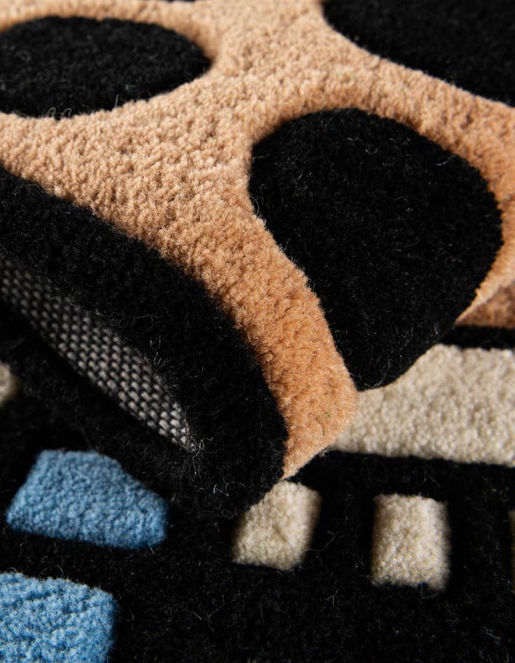 Detail image of  1' 7 x 3' 1 Happy Rugs Boba Tea Wool Freeform