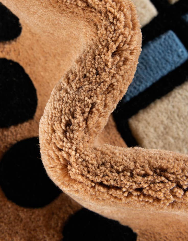 Detail image of  1' 7 x 3' 1 Happy Rugs Boba Tea Wool Freeform