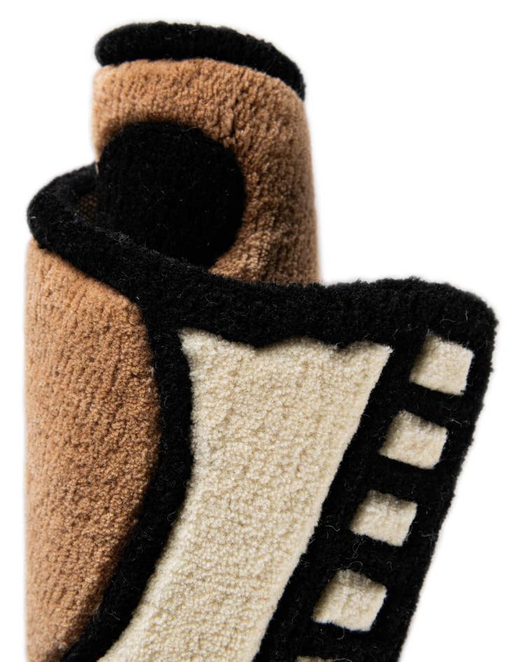 Detail image of  1' 7 x 3' 1 Happy Rugs Boba Tea Wool Freeform