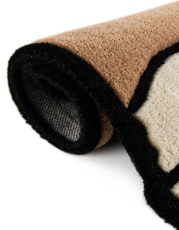 Detail image of  1' 7 x 3' 1 Happy Rugs Boba Tea Wool Freeform