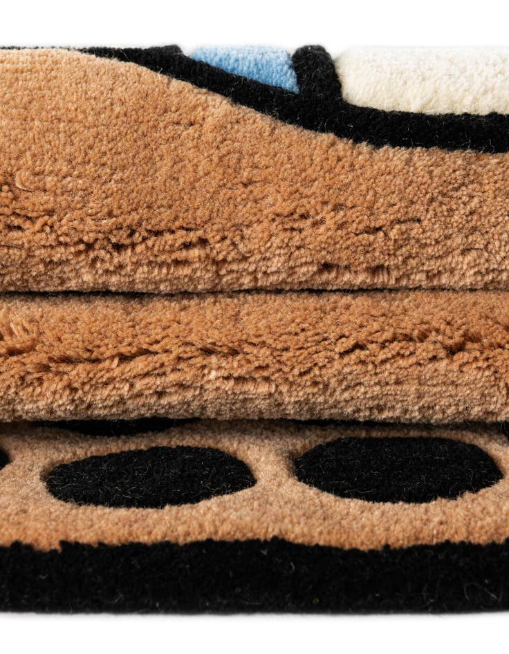 Detail image of  1' 7 x 3' 1 Happy Rugs Boba Tea Wool Freeform