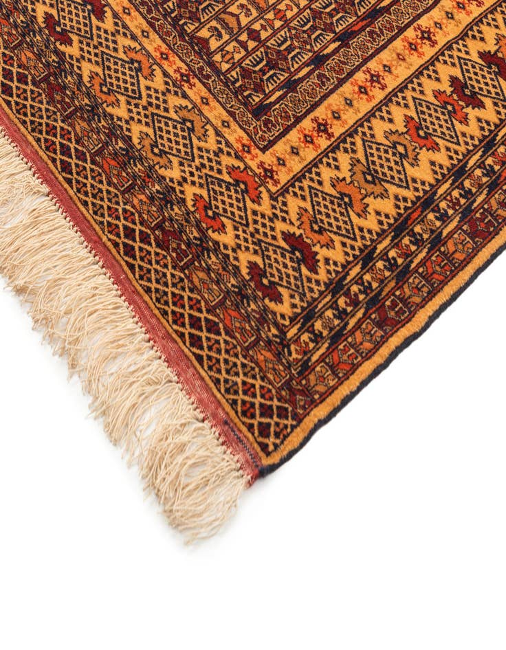 Detail image of  4' 1 x 6' 4  Hand Knotted Afghan Akhche Oriental Wool Rug