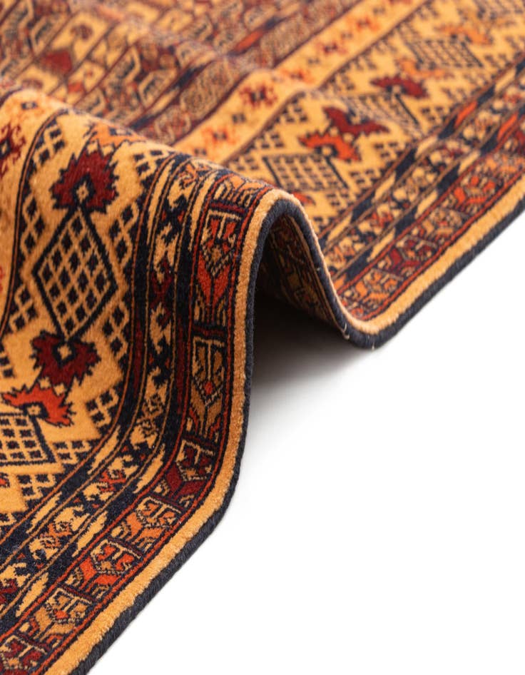 Detail image of  4' 1 x 6' 4  Hand Knotted Afghan Akhche Oriental Wool Rug