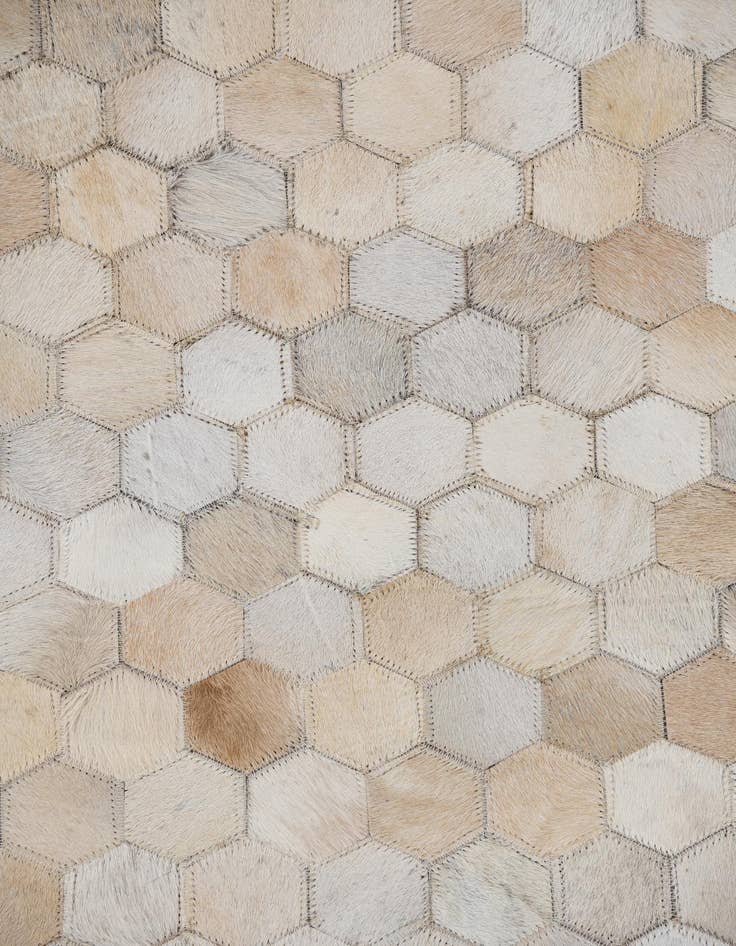 Detail image of  5' 3 x 7' 4 Cowhide Leather Rug