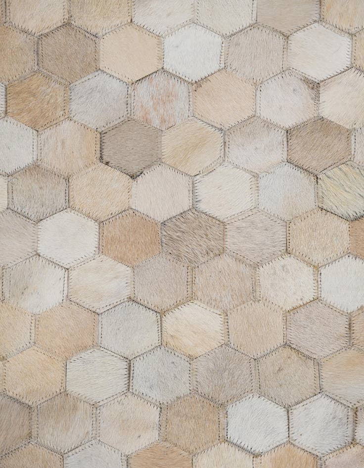 Detail image of  5' 3 x 7' 4 Cowhide Leather Rug