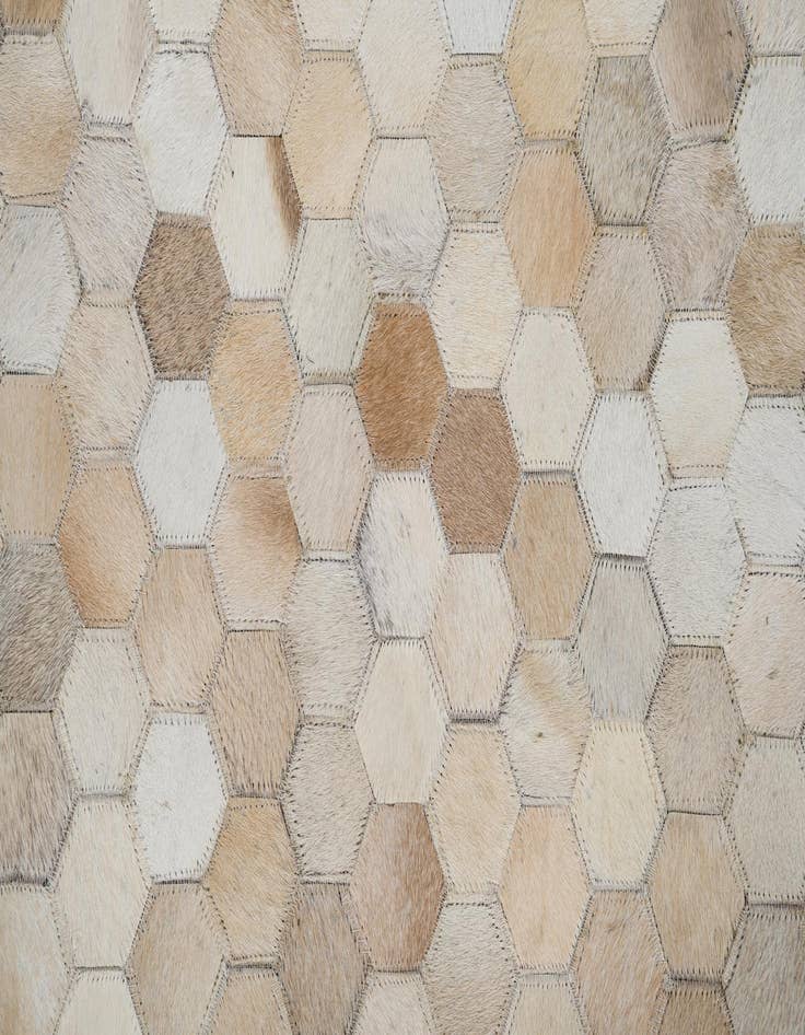 Detail image of  5' 3 x 7' 7 Cowhide Leather Rug