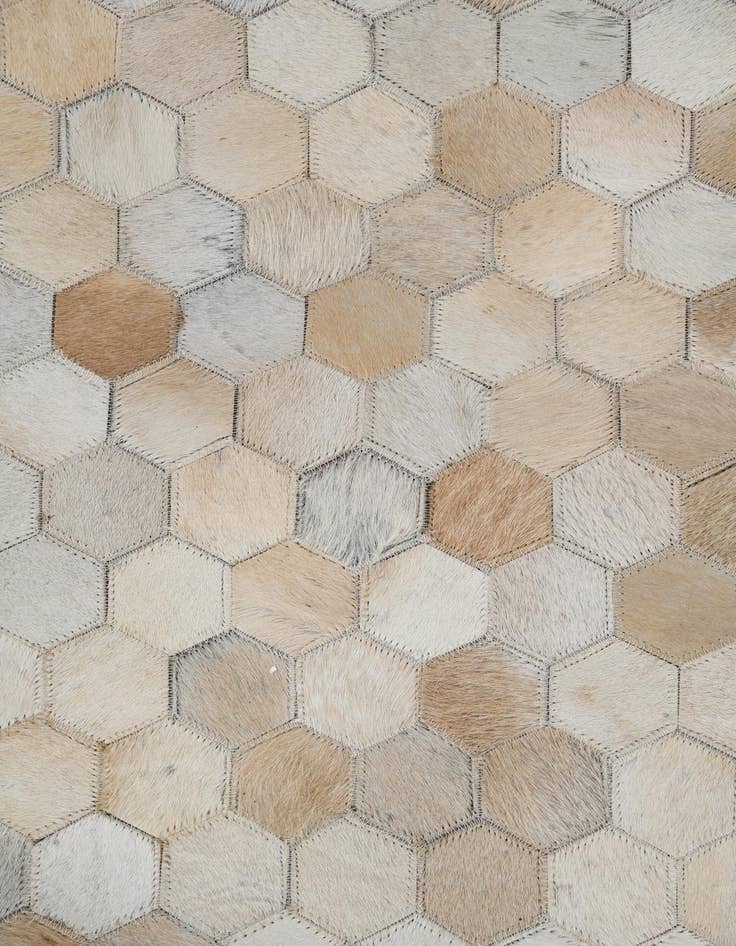 Detail image of  5' 3 x 7' 7 Cowhide Leather Rug