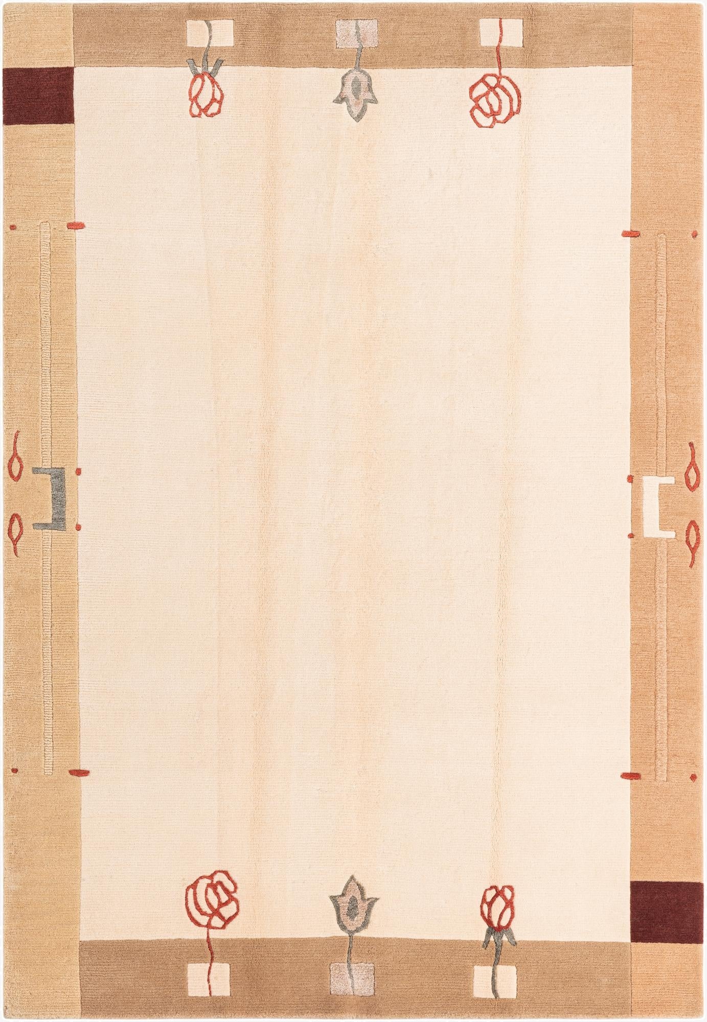  4' 7 x 6' 9  Hand Knotted Darya Wool Rug