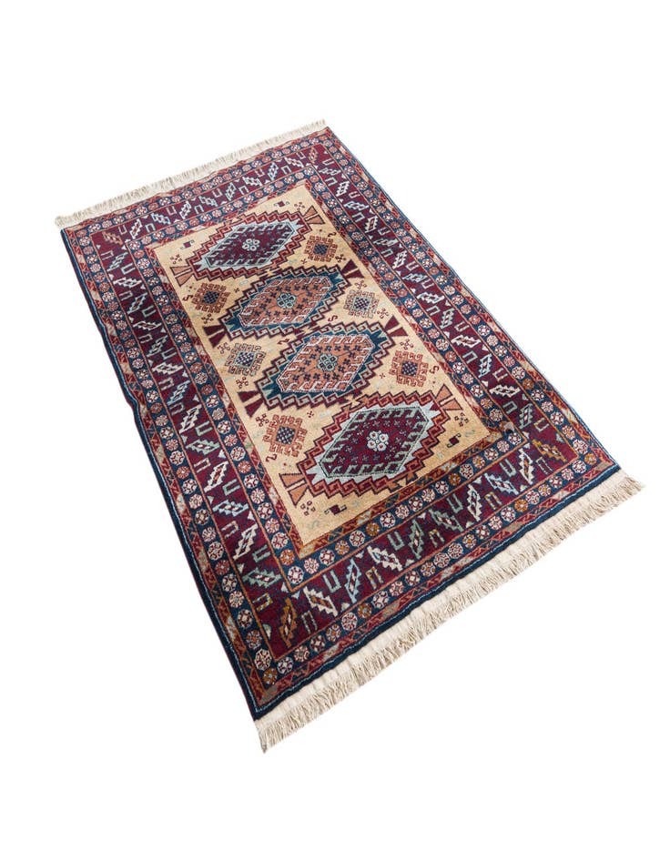 Detail image of  4' 1 x 6'  Hand Knotted Kazak Wool Rug