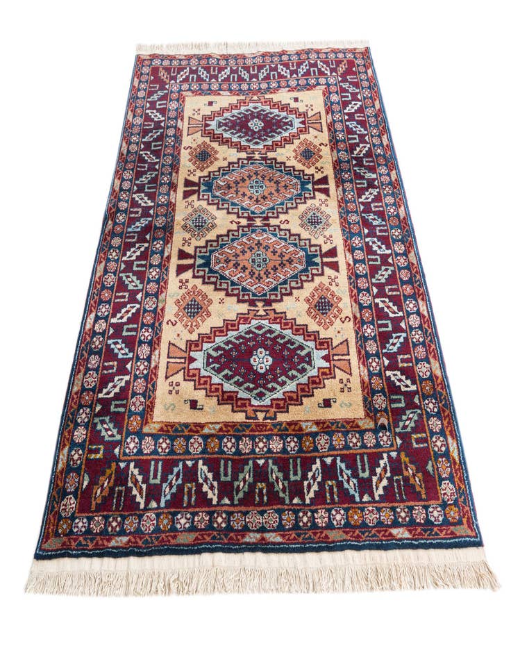 Detail image of  4' 1 x 6'  Hand Knotted Kazak Wool Rug