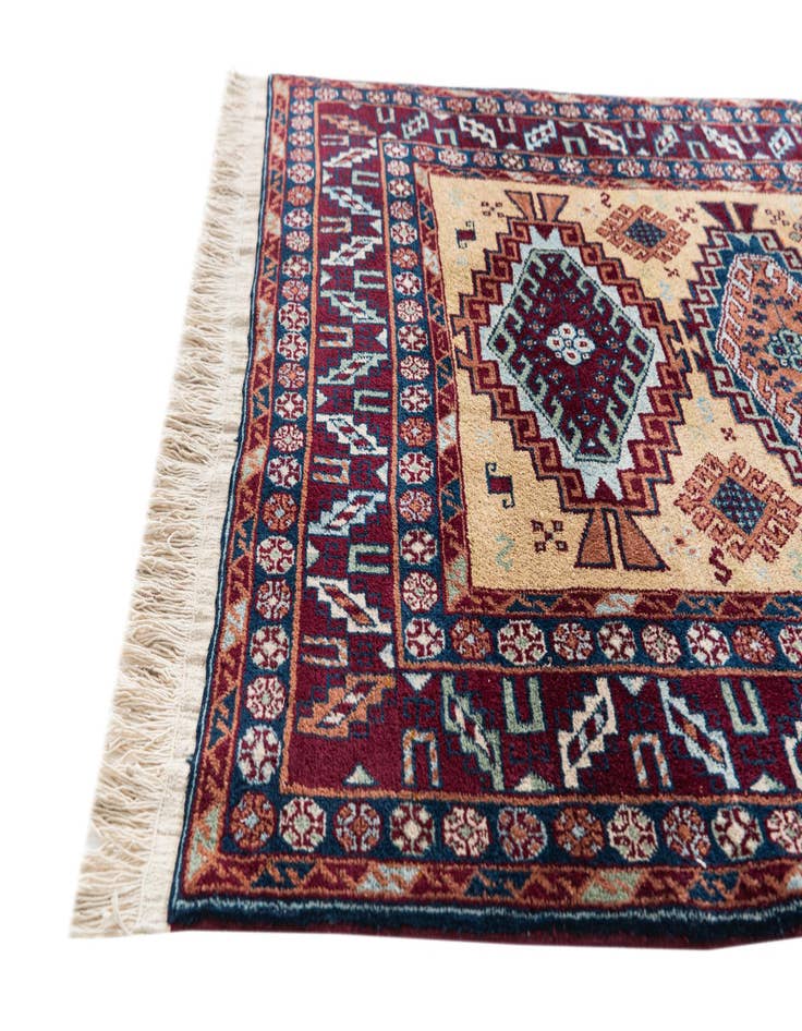 Detail image of  4' 1 x 6'  Hand Knotted Kazak Wool Rug