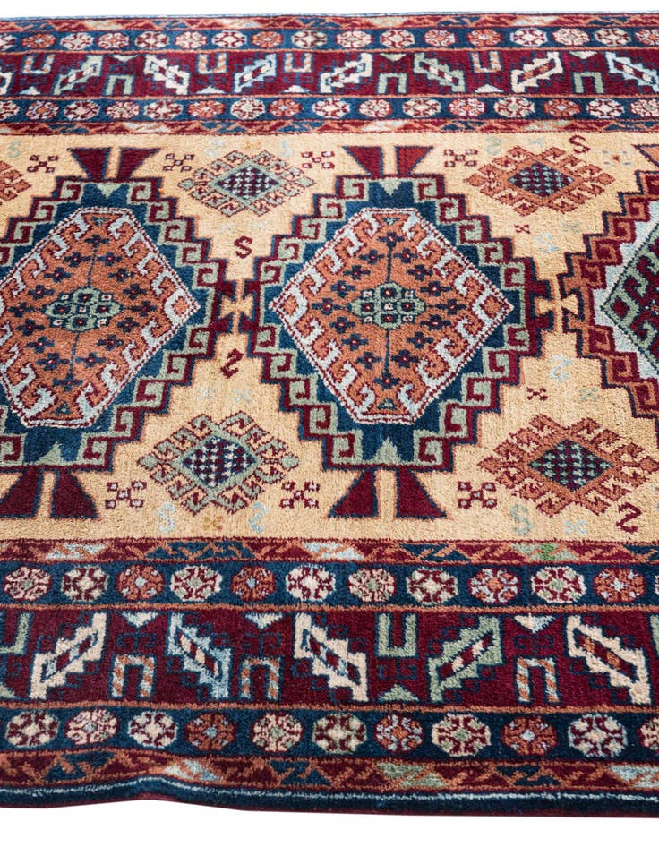 Detail image of  4' 1 x 6'  Hand Knotted Kazak Wool Rug
