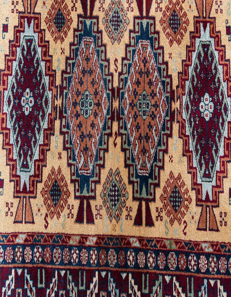 Detail image of  4' 1 x 6'  Hand Knotted Kazak Wool Rug