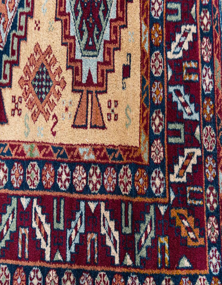 Detail image of  4' 1 x 6'  Hand Knotted Kazak Wool Rug