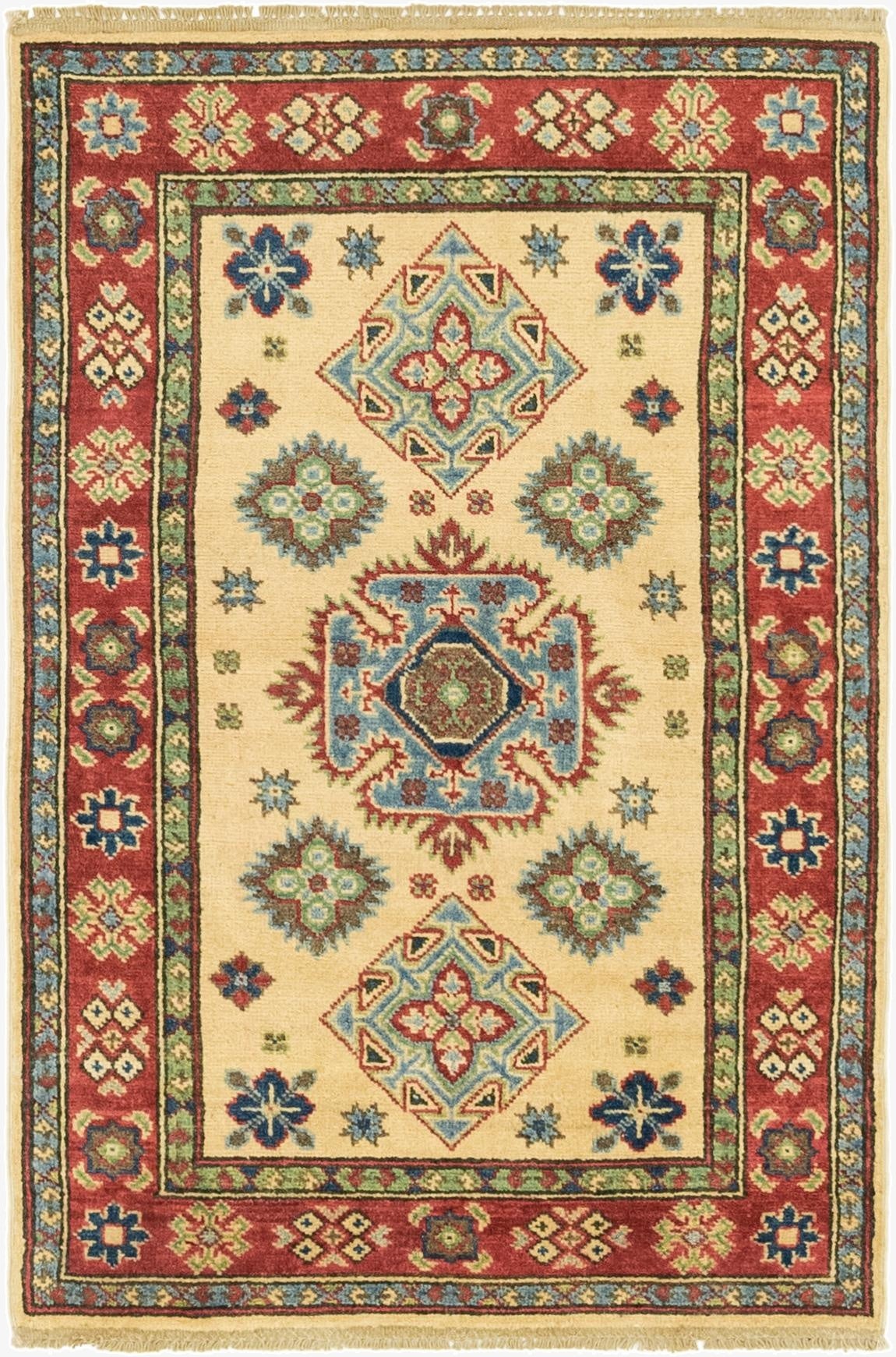  2' 8 x 4' 2  Hand Knotted Kazak Rug