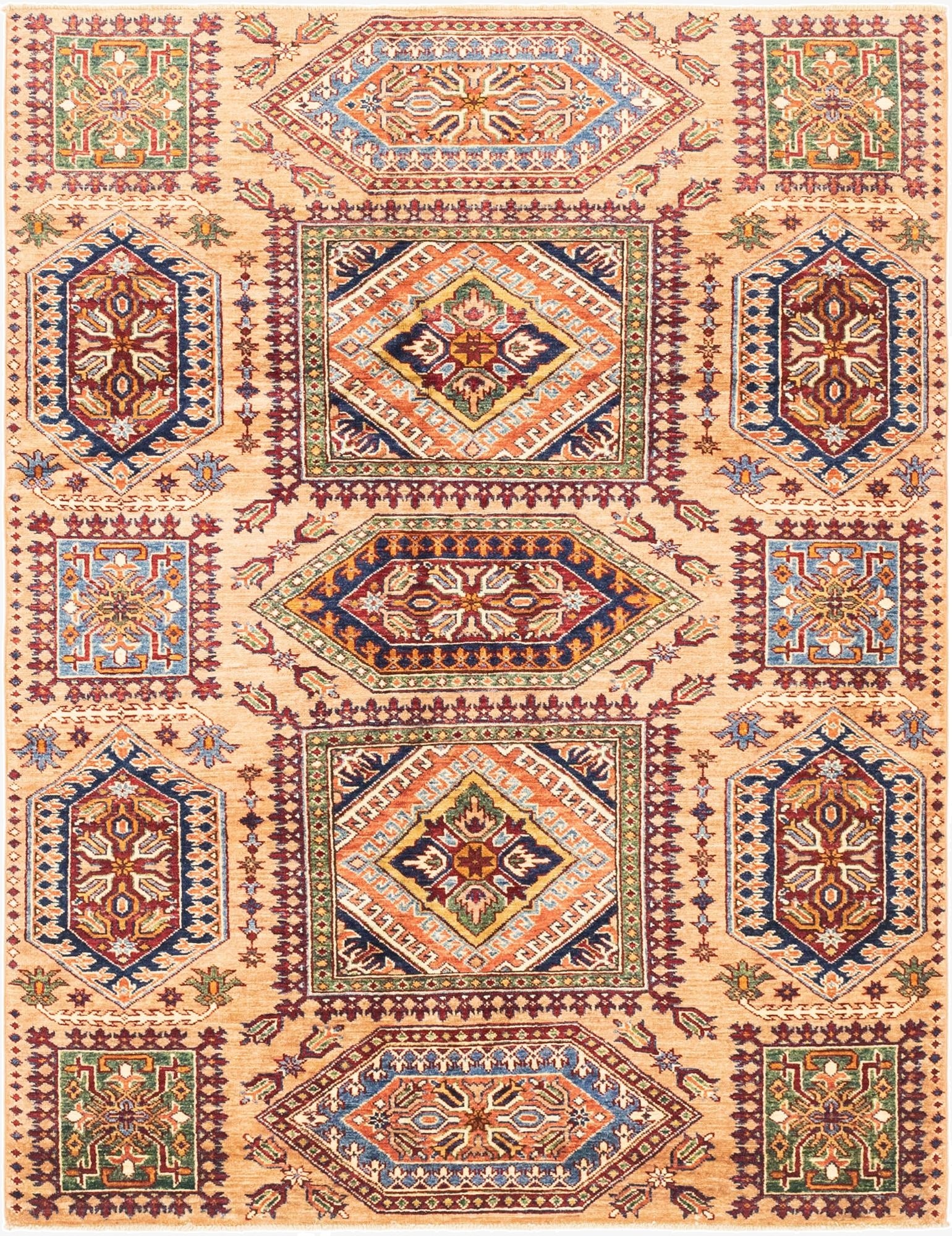  5' x 6' 7  Hand Knotted Kazak Oriental Rug