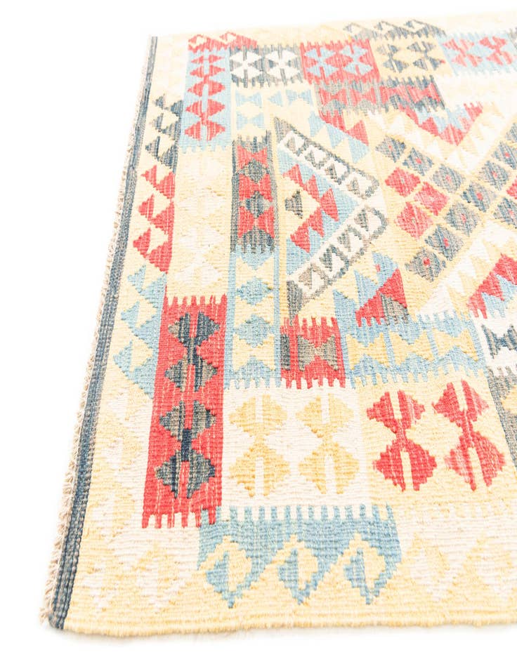 Detail image of  3' 5 x 6' 6  Hand Woven Kilim Maymana Wool Rug