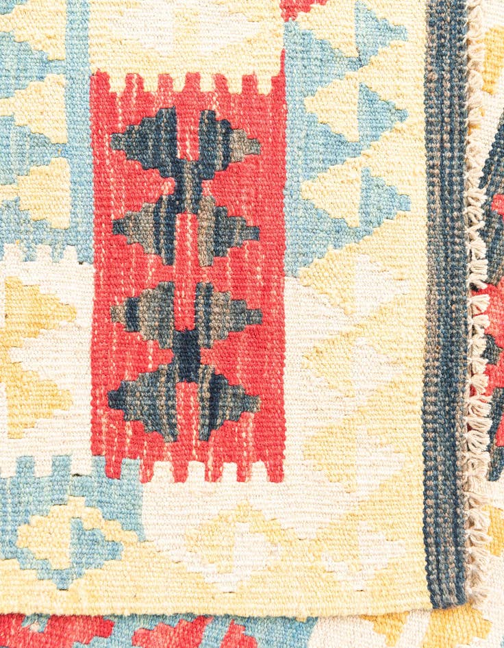 Detail image of  3' 5 x 6' 6  Hand Woven Kilim Maymana Wool Rug