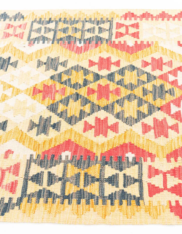 Detail image of  3' 6 x 6' 5  Hand Woven Kilim Maymana Wool Rug