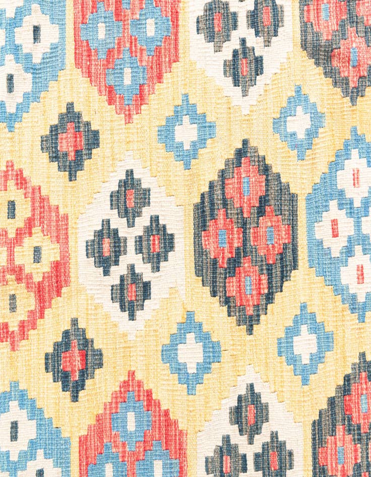 Detail image of  4' 4 x 5' 9  Hand Woven Kilim Maymana Wool Rug