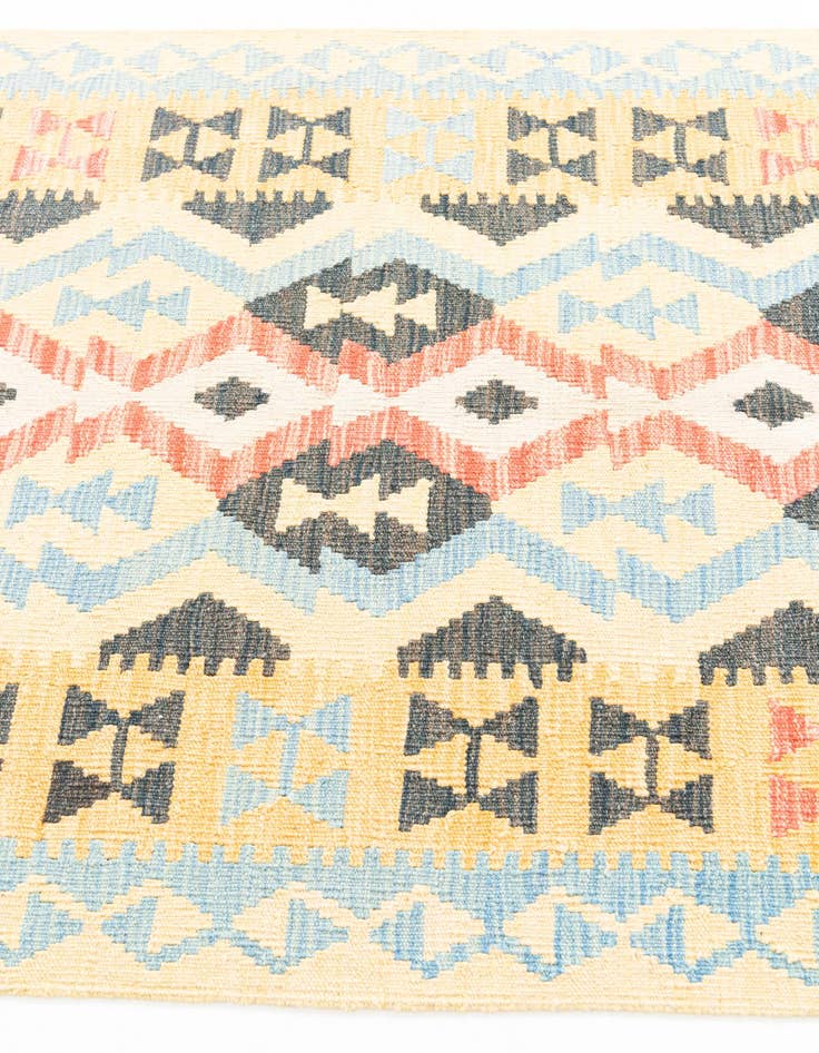 Detail image of  3' 7 x 6' 5  Hand Woven Kilim Maymana Wool Rug