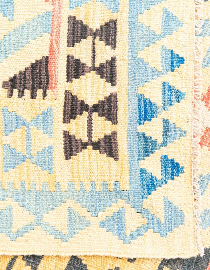 Detail image of  3' 7 x 6' 5  Hand Woven Kilim Maymana Wool Rug
