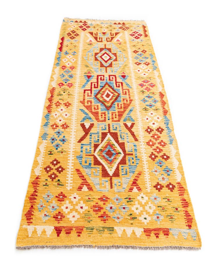 Detail image of  3' 7 x 6' 5  Hand Woven Kilim Maymana Wool Rug