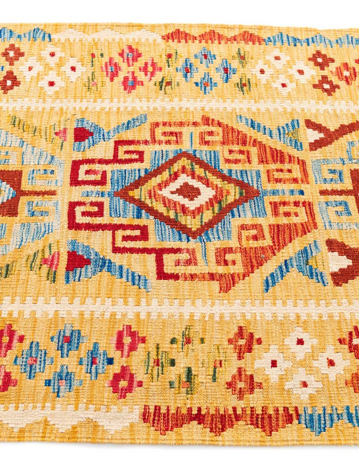 Detail image of  3' 7 x 6' 5  Hand Woven Kilim Maymana Wool Rug