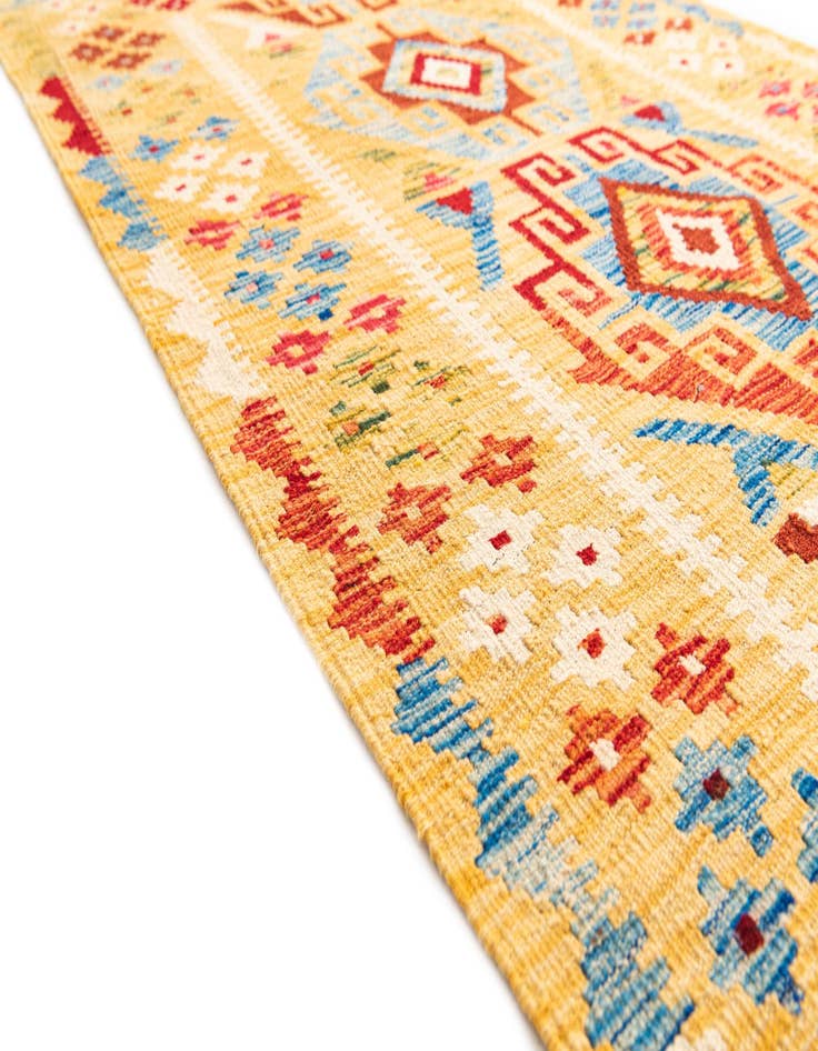 Detail image of  3' 7 x 6' 5  Hand Woven Kilim Maymana Wool Rug