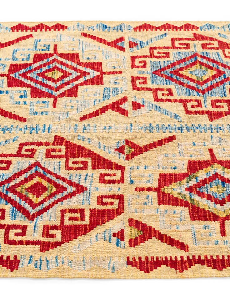Detail image of  3' 5 x 6' 6  Hand Woven Kilim Maymana Wool Rug
