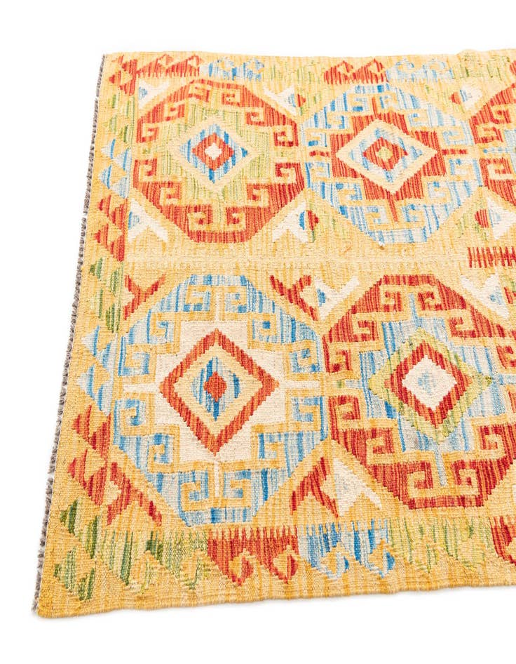 Detail image of  3' 5 x 6' 3  Hand Woven Kilim Maymana Wool Rug