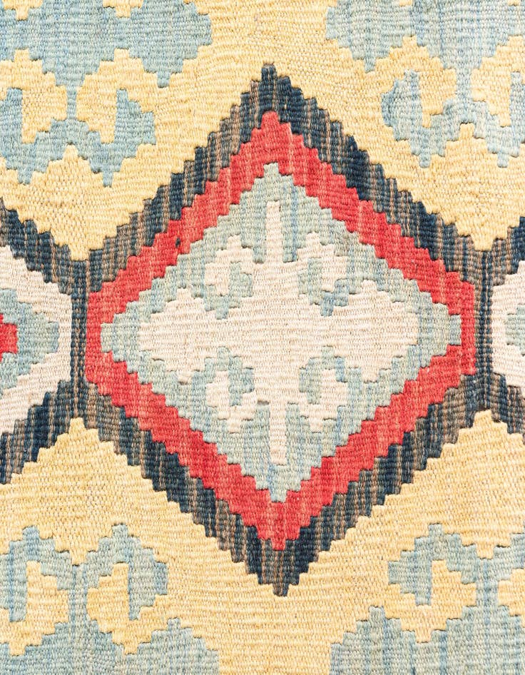 Detail image of  4' 3 x 6' 3  Hand Woven Kilim Maymana Wool Rug