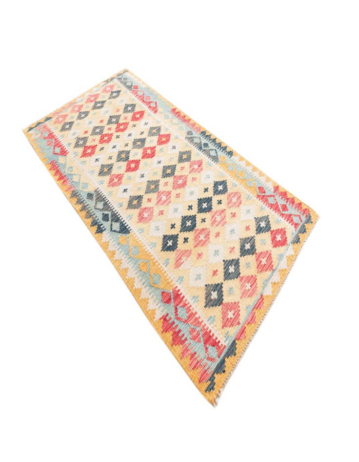 Detail image of  3' 5 x 6' 5  Hand Woven Kilim Maymana Wool Rug