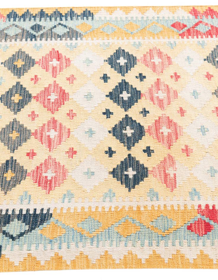 Detail image of  3' 5 x 6' 5  Hand Woven Kilim Maymana Wool Rug
