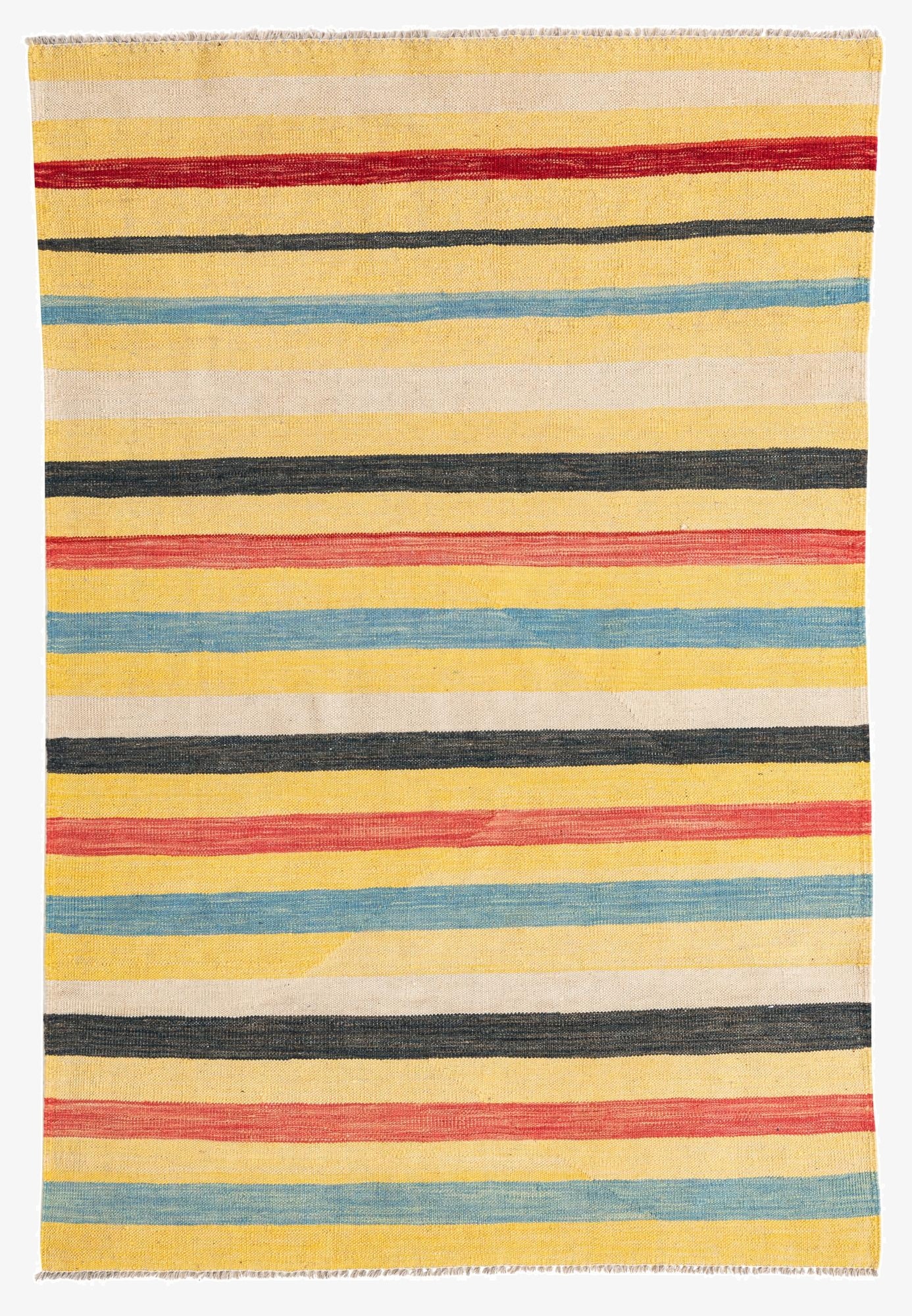  3' 10 x 5' 10  Hand Woven Kilim Maymana Wool Rug