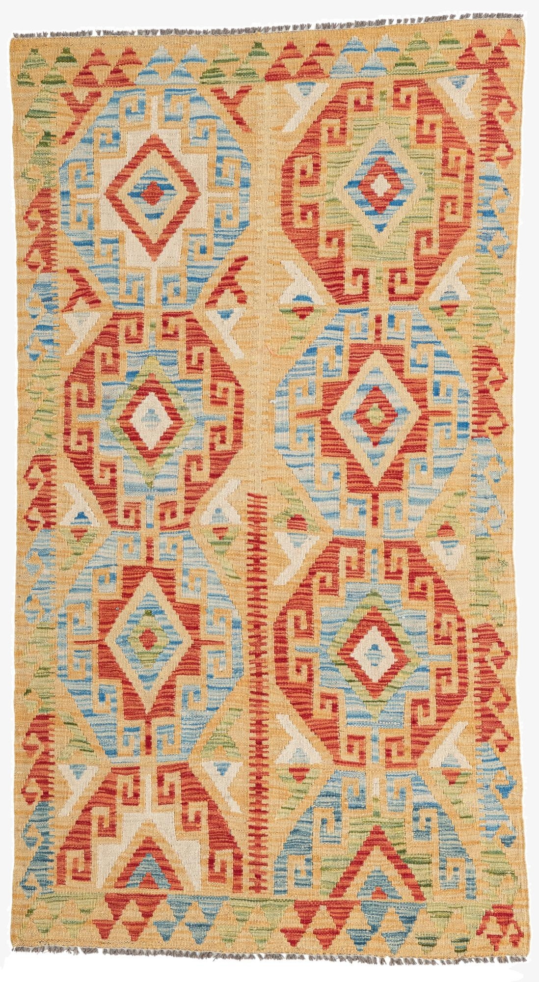  3' 5 x 6' 3  Hand Woven Kilim Maymana Wool Rug