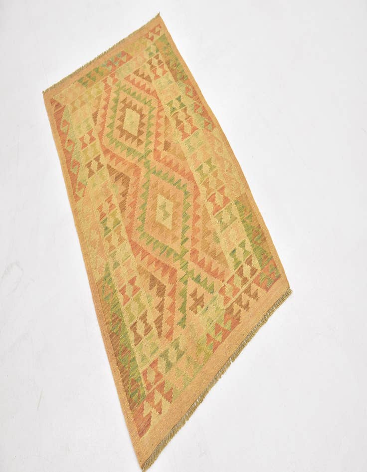 Detail image of  2' 7 x 4'  Hand Woven Kilim Waziri Wool Rug