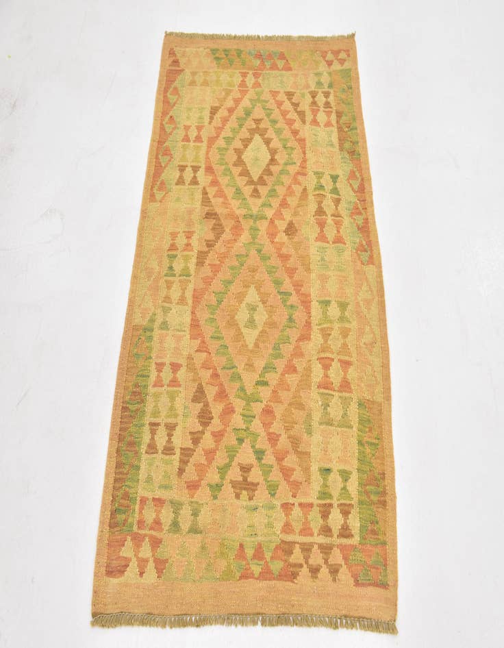 Detail image of  2' 7 x 4'  Hand Woven Kilim Waziri Wool Rug