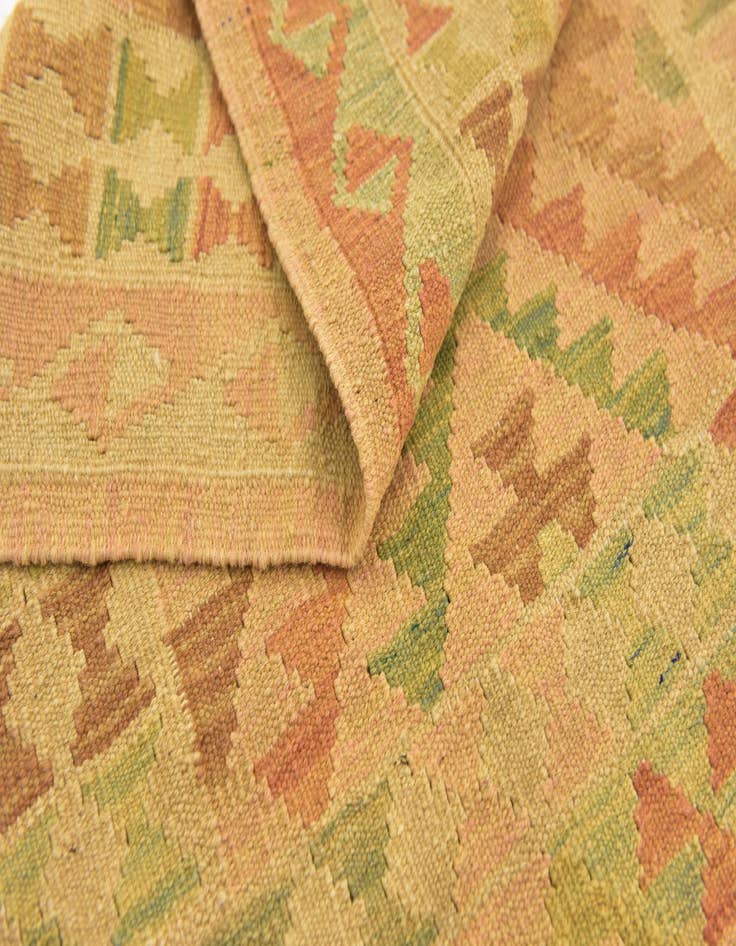 Detail image of  2' 7 x 4'  Hand Woven Kilim Waziri Wool Rug