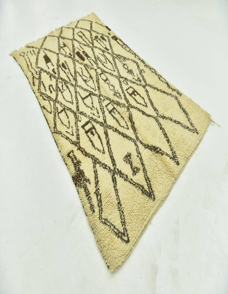 Detail image of  5' 6 x 9' 3  Hand Knotted Moroccan Wool Rug