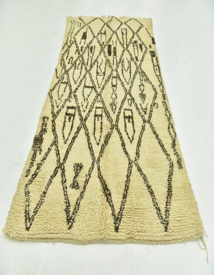 Detail image of  5' 6 x 9' 3  Hand Knotted Moroccan Wool Rug