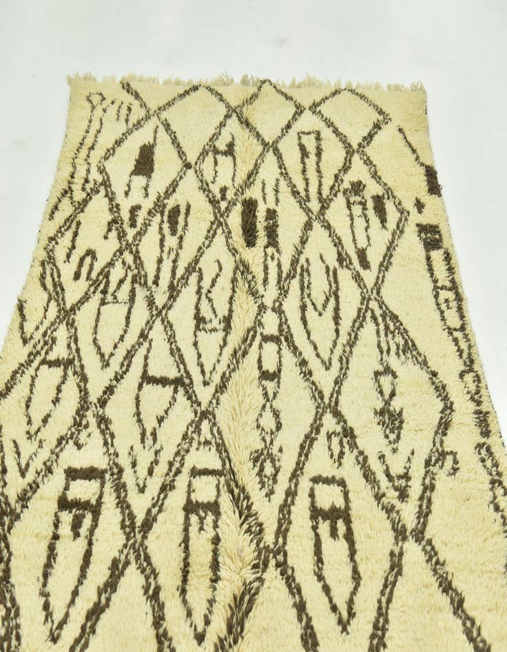 Detail image of  5' 6 x 9' 3  Hand Knotted Moroccan Wool Rug