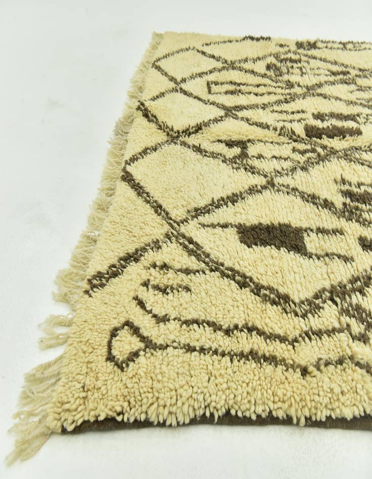 Detail image of  5' 6 x 9' 3  Hand Knotted Moroccan Wool Rug