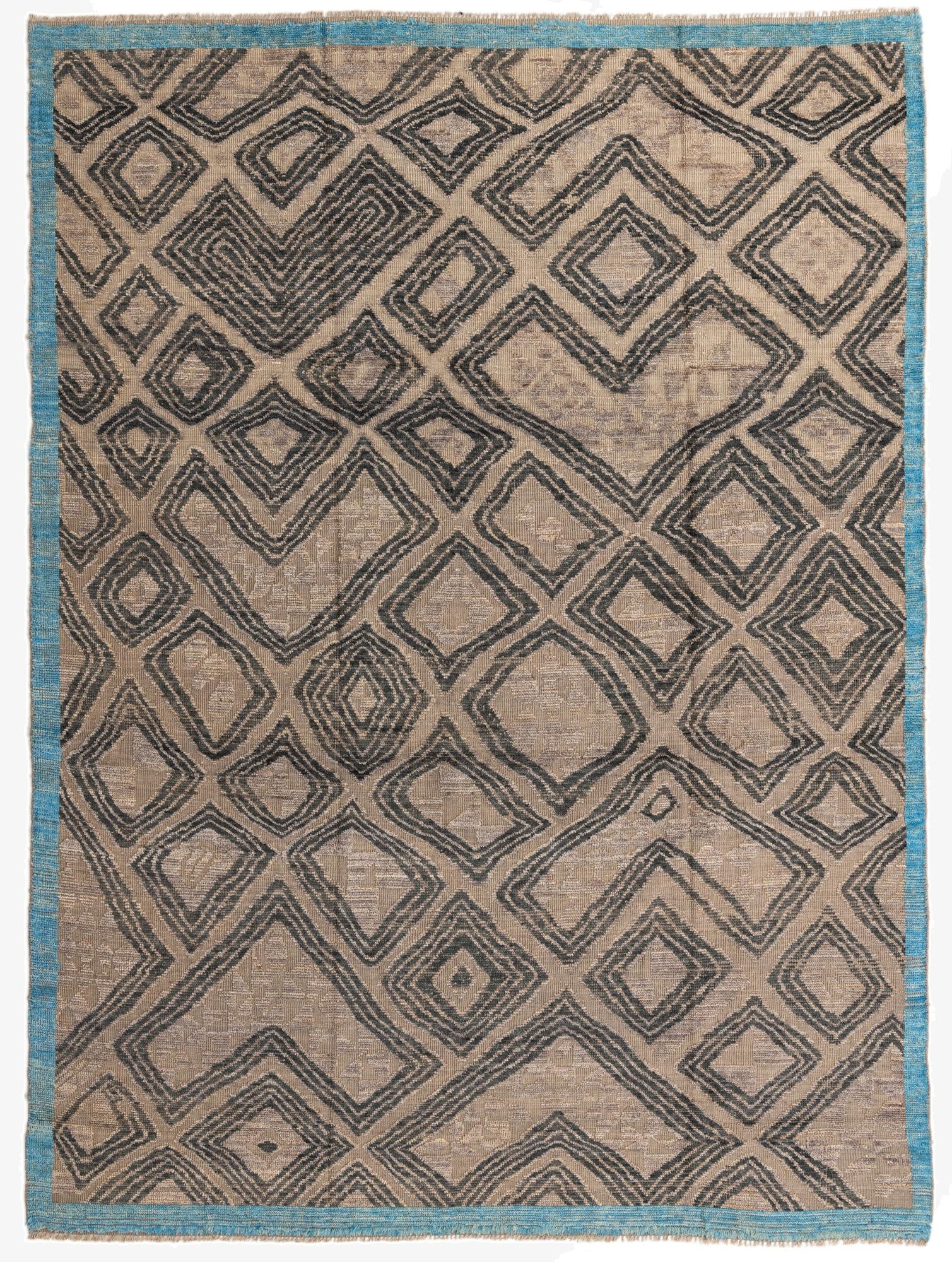  9' 2 x 12' 2  Hand Knotted Moroccan Wool Rug